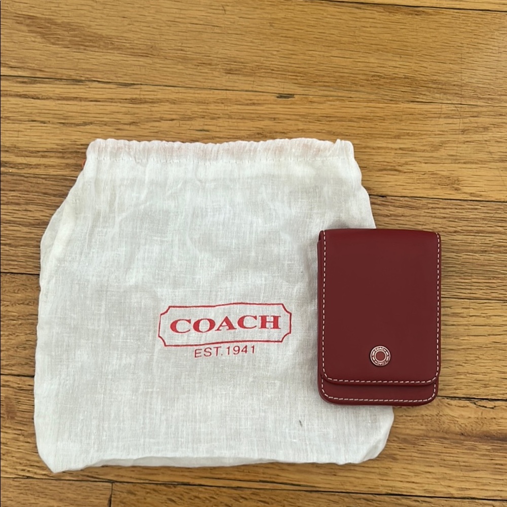 Coach Red Leather Card Holder
